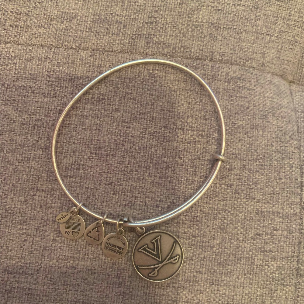 Silver Alex and Ani University of Virginia charm bracelet
